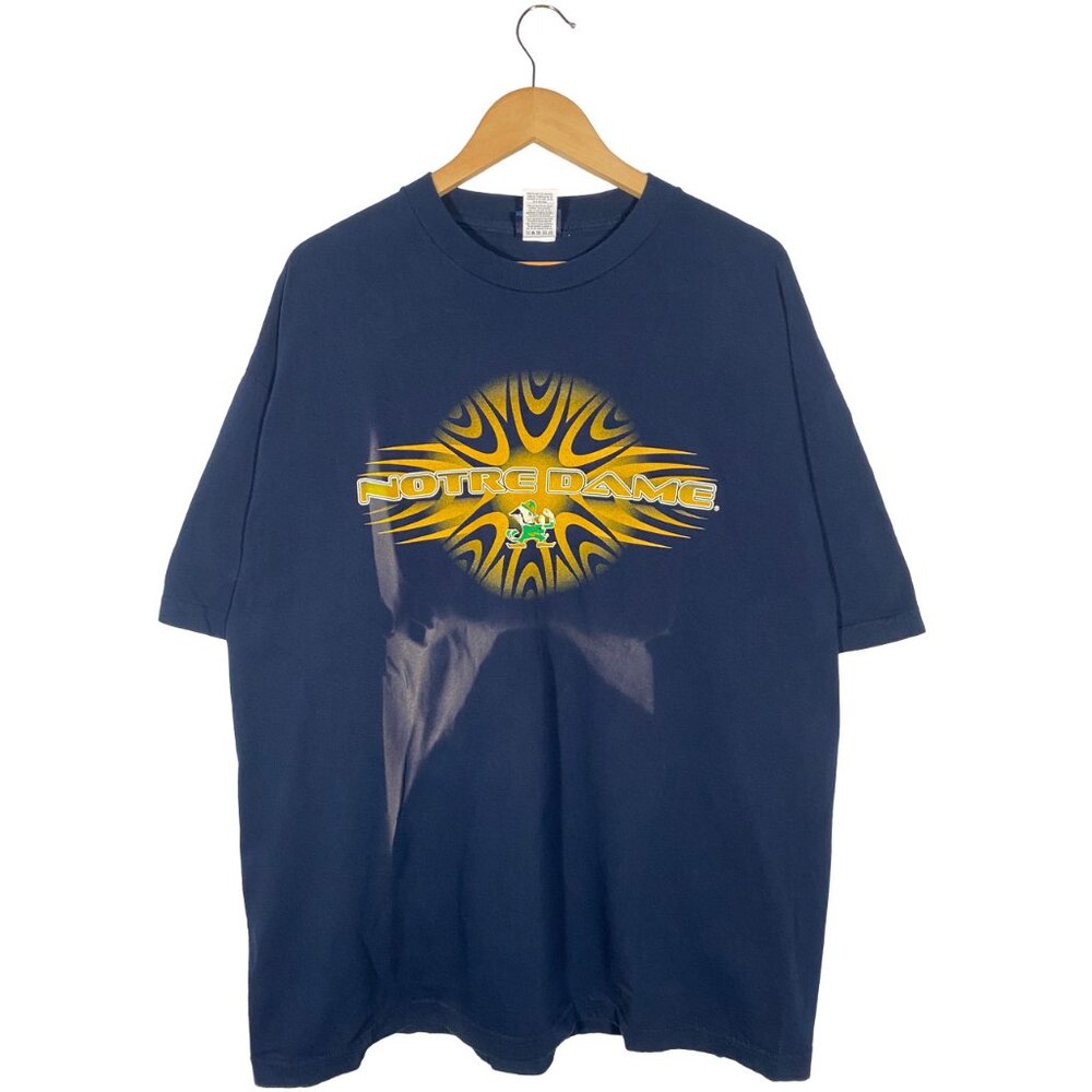 Vintage Y2K Champs Sports Notre Dame Tribal Graphic Tee mens tall Large